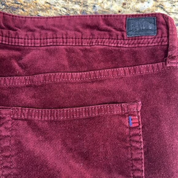 EV1 Y2K Velvet Maroon Stretchy Slim Fit Pants Jeans Size 20 - Picture 4 of 9